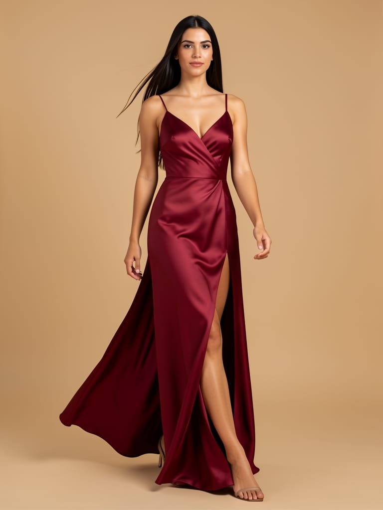 Satin maxi evening dress — 3